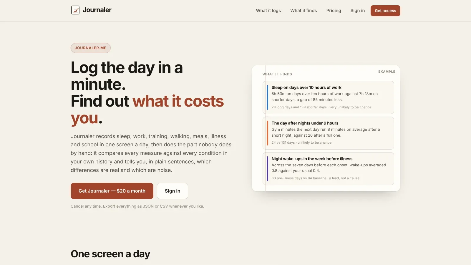 Journaler daily journal